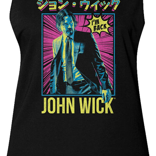 Ladies Japanese Poster John Wick Muscle Tank Top