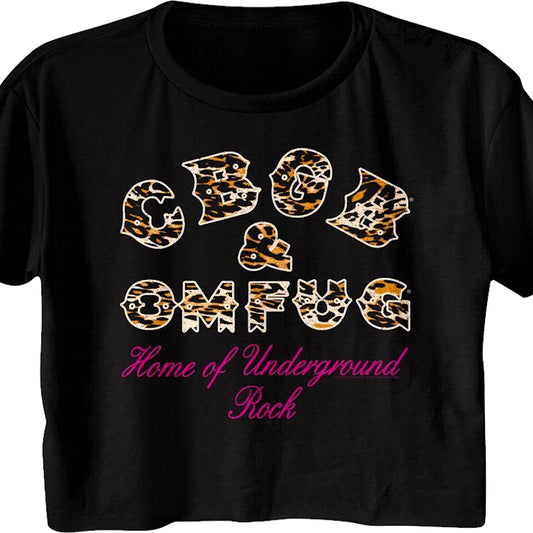 Ladies Leopard Print CBGB Crop Top