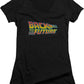 Ladies Logo Back To The Future V-Neck Shirt