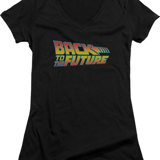 Ladies Logo Back To The Future V-Neck Shirt