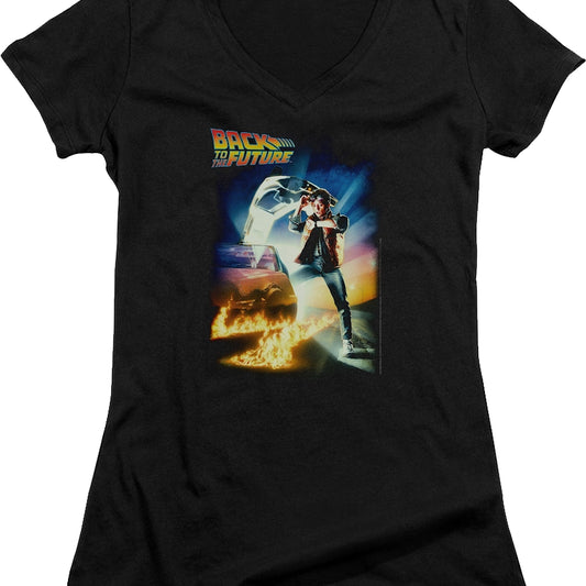 Ladies Movie Poster Back To The Future V-Neck Shirt