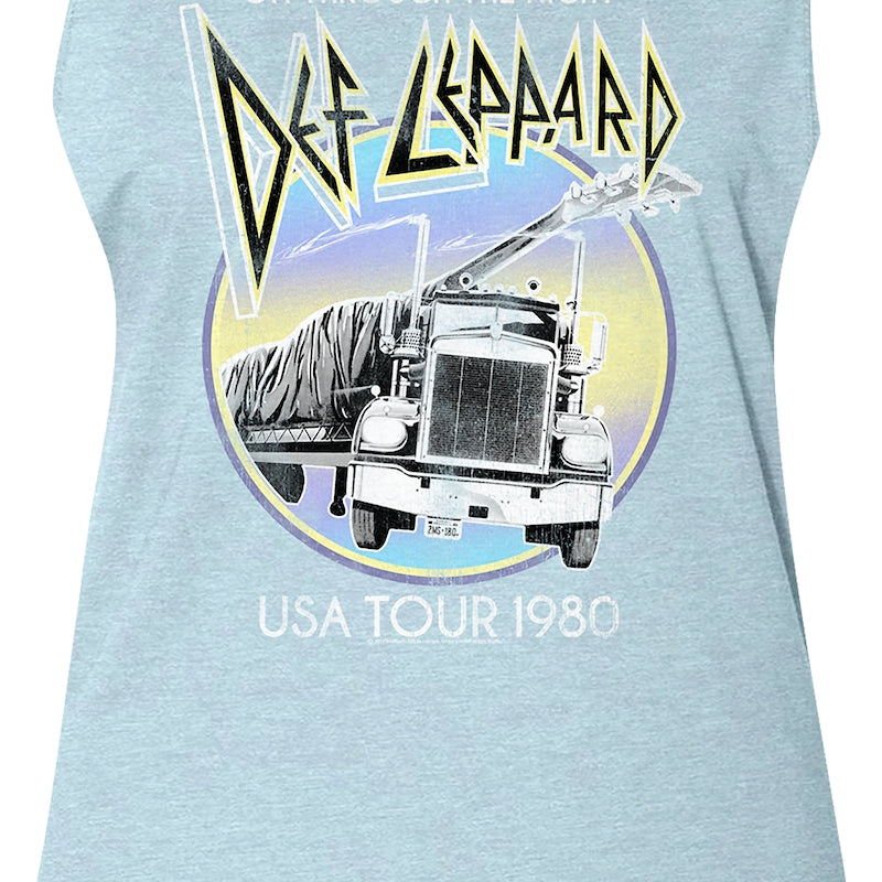 Ladies On Through The Night USA Tour Def Leppard Muscle Tank Top