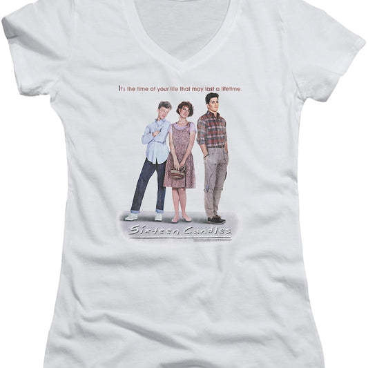 Ladies Poster Sixteen Candles V-Neck Shirt