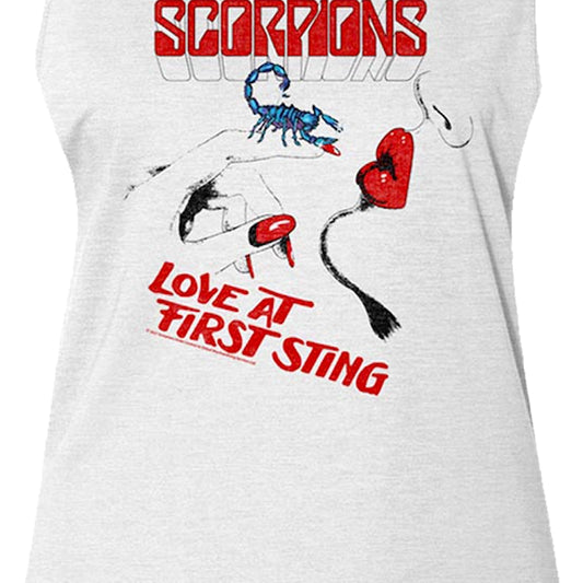 Ladies Retro Love At First Sting Scorpion Muscle Tank Top