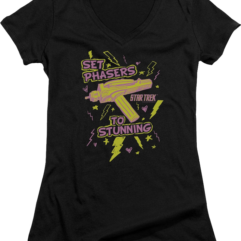 Ladies Set Phasers To Stunning Star Trek V-Neck Shirt