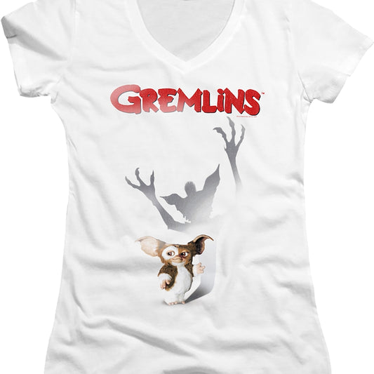 Ladies Shadow Poster Gremlins V-Neck Shirt