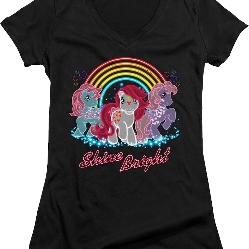 Ladies Shine Bright My Little Pony V-Neck Shirt