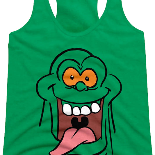 Ladies Slimer's Face Real Ghostbusters Racerback Tank Top