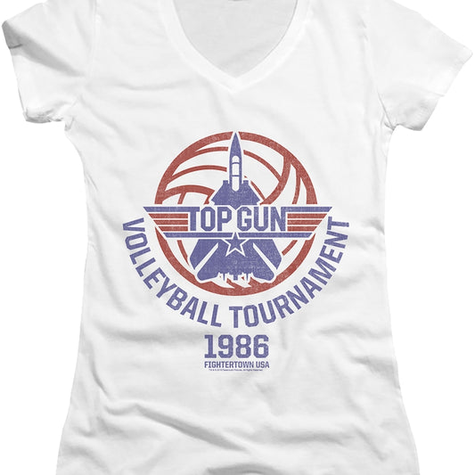 Ladies Volleyball Tournament Top Gun V-Neck Shirt