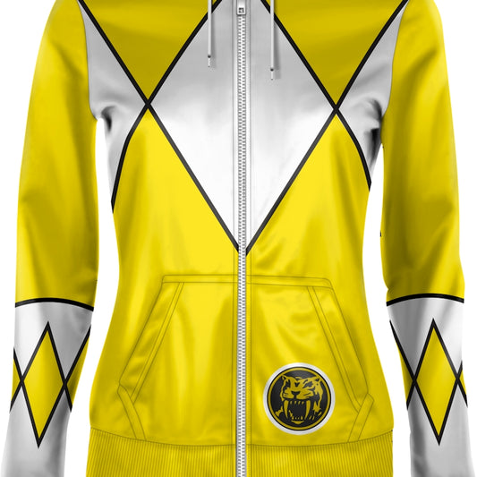 Ladies Yellow Ranger Mighty Morphin Power Rangers Costume Hoodie
