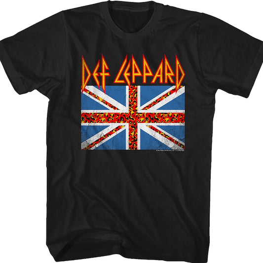 Leopard Print Union Jack Def Leppard T-Shirt