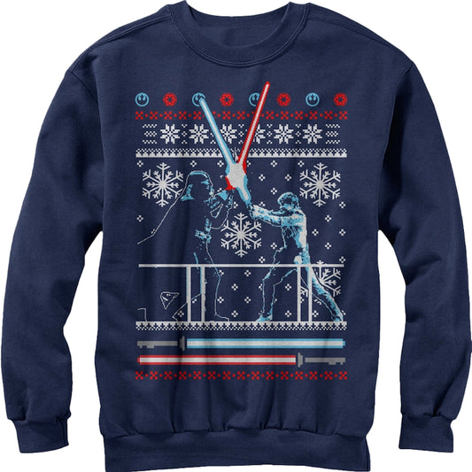 Lightsaber Duel Faux Ugly Christmas Sweater