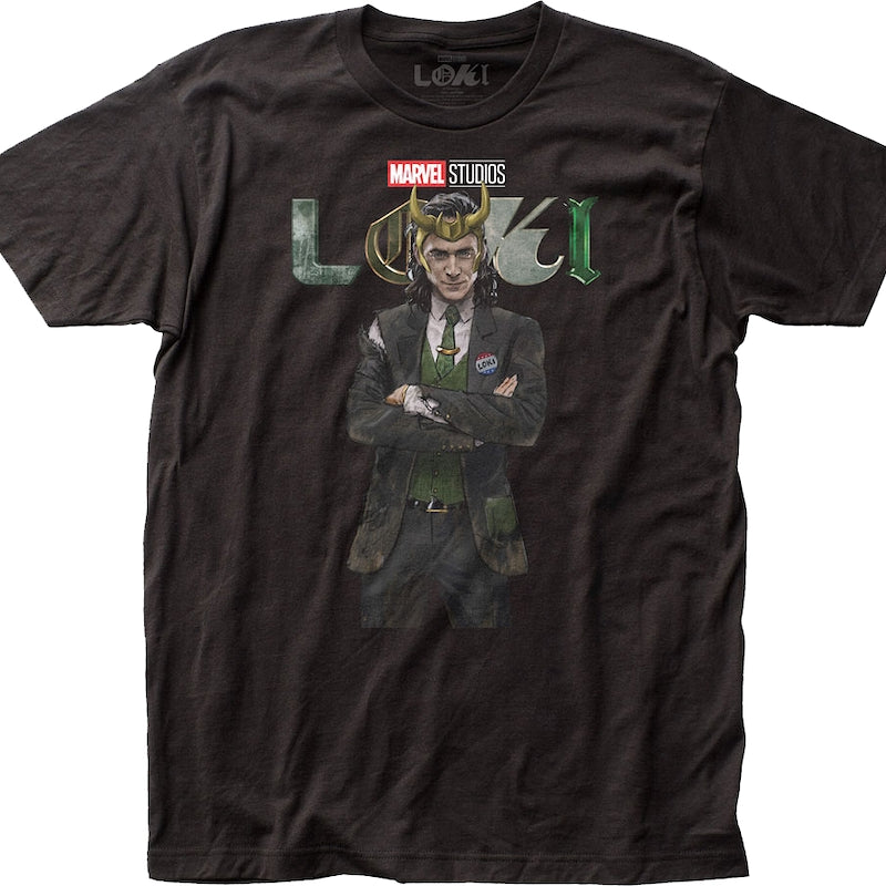 Loki and Logo Marvel Comics T-Shirt