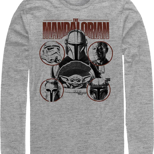 Mandalorian Characters Collage Star Wars Long Sleeve Shirt