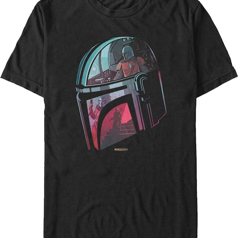 Mandalorian Helmet Reflection Star Wars T-Shirt