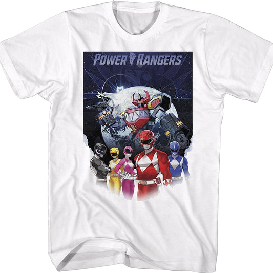 Megazord Poster Mighty Morphin Power Rangers T-Shirt