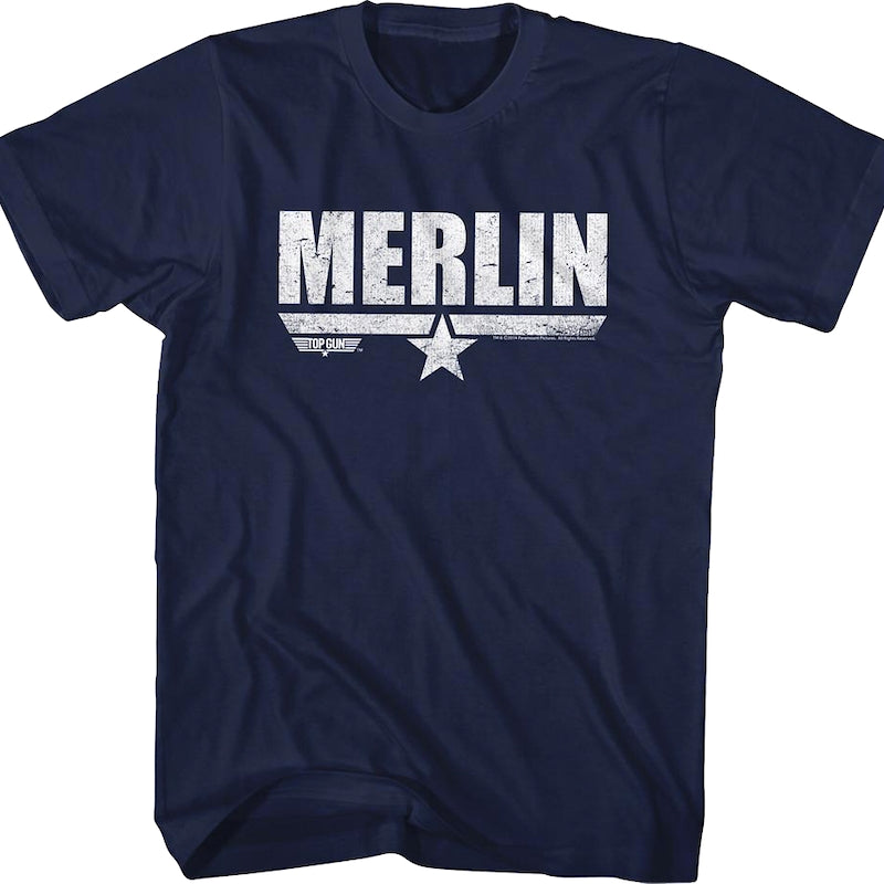 Distressed Merlin Top Gun T-Shirt