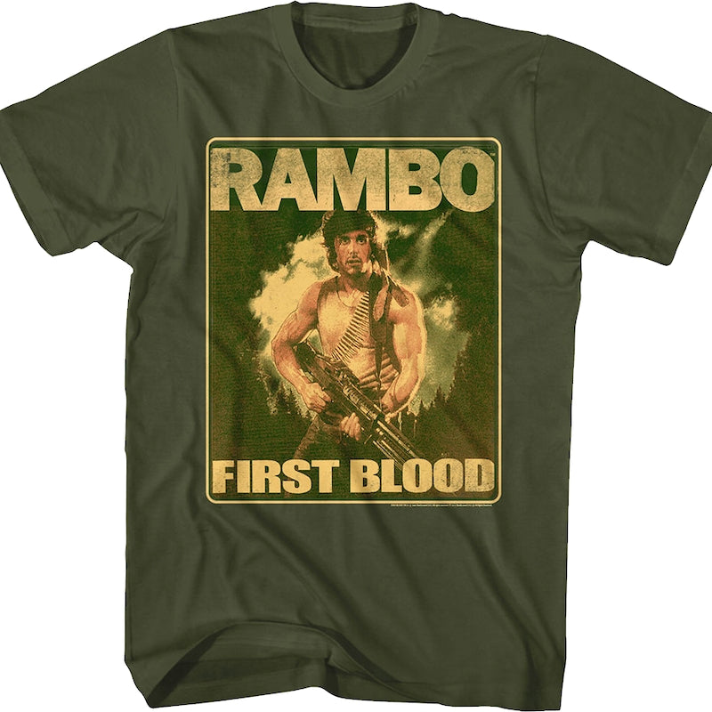 Movie Poster First Blood Rambo T-Shirt