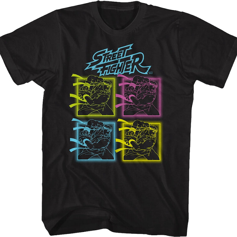 Neon Ryu Hadoken Street Fighter T-Shirt