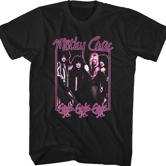 Neon Sign Girls Girls Girls Motley Crue T-Shirt