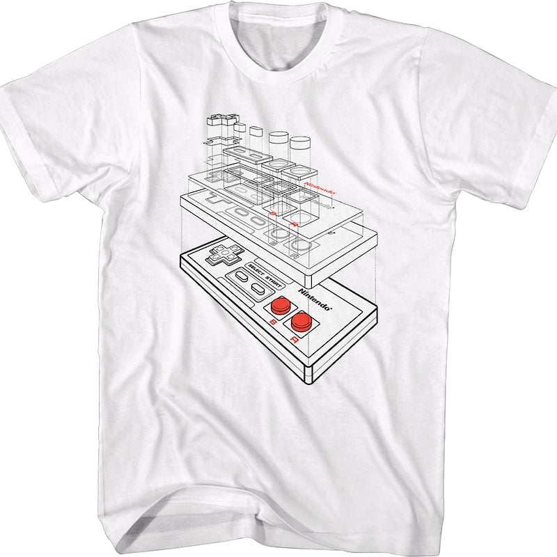 NES Controller Schematic Nintendo T-Shirt