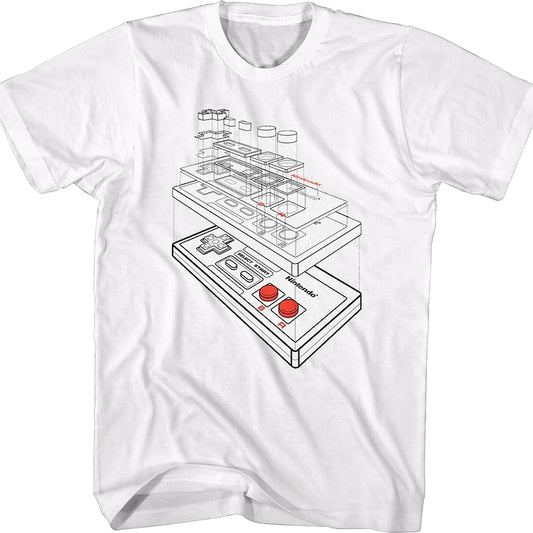 NES Controller Schematic Nintendo T-Shirt