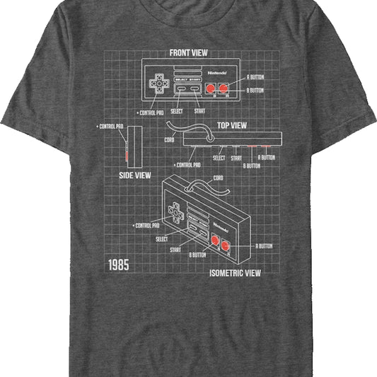 Nintendo Controller Schematic T-Shirt