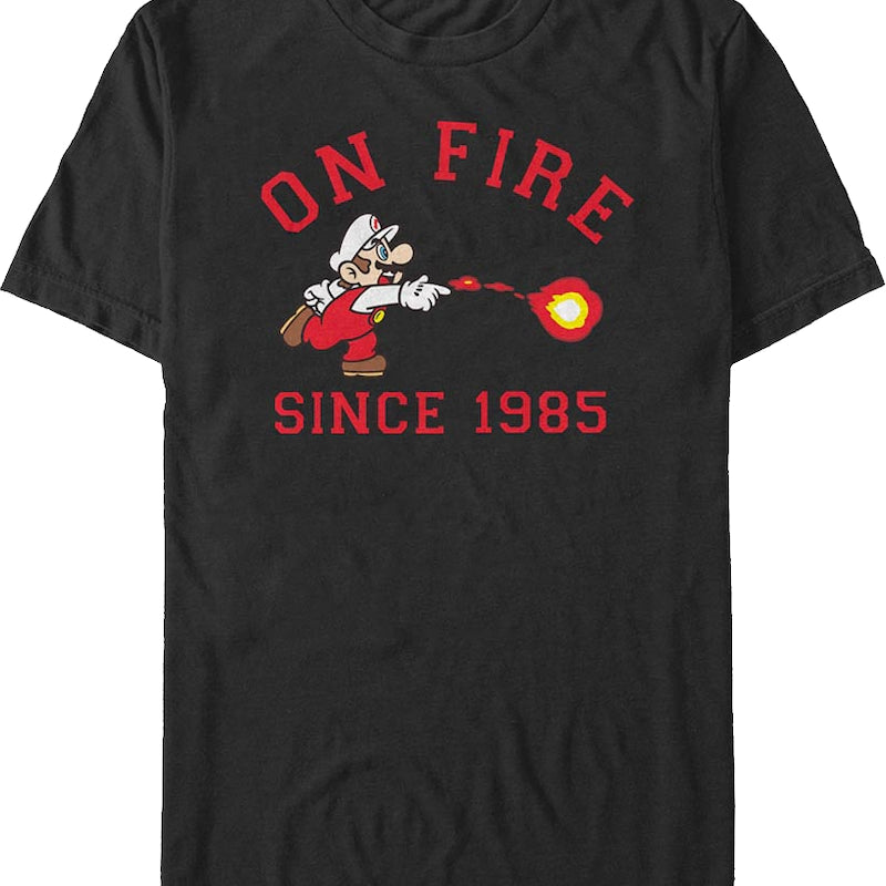 On Fire Since 1985 Super Mario Bros. Nintendo T-Shirt