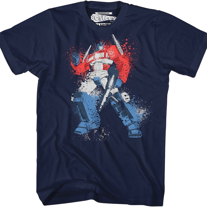 Optimus Prime Paint Splatter Transformers T-Shirt