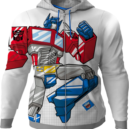 Optimus Prime Transformers Premium Zippered Hoodie