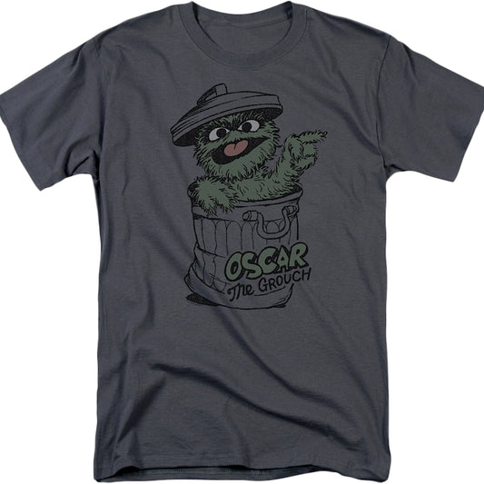 Oscar The Grouch Charcoal Sesame Street T-Shirt