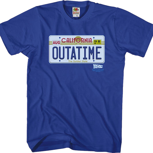 OUTATIME License Plate Back To The Future T-Shirt