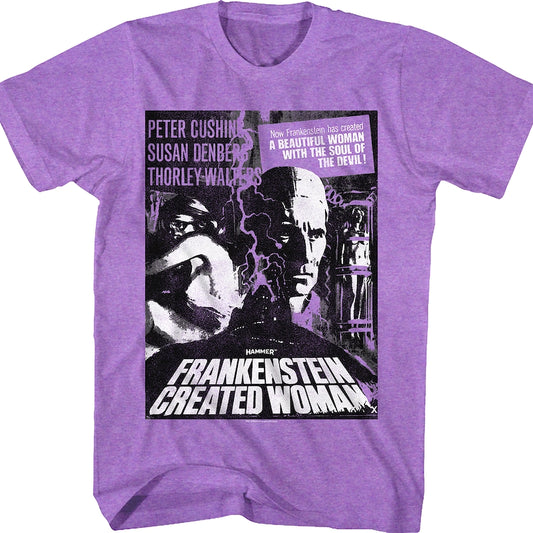 Purple Heather Frankenstein Created Woman Hammer Films T-Shirt