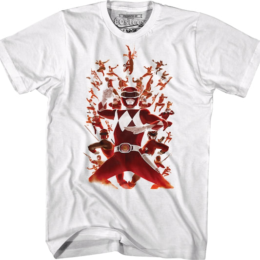 Red Ranger Collage Mighty Morphin Power Rangers T-Shirt