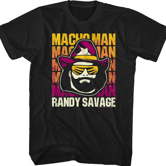 Repeating Macho Man Logo Randy Savage T-Shirt