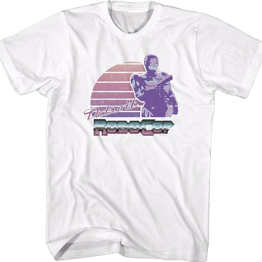 Retro Sunset Robocop T-Shirt