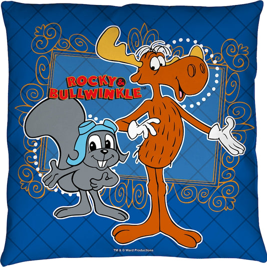 Rocky and Bullwinkle Throw Pillow