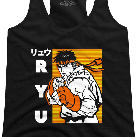 Ladies Ryu Japanese Street Fighter Racerback Tank Top