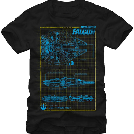 Schematic Millennium Falcon Star Wars T-Shirt