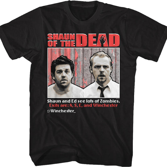 Shaun and Ed Game Faces Shaun of the Dead T-Shirt