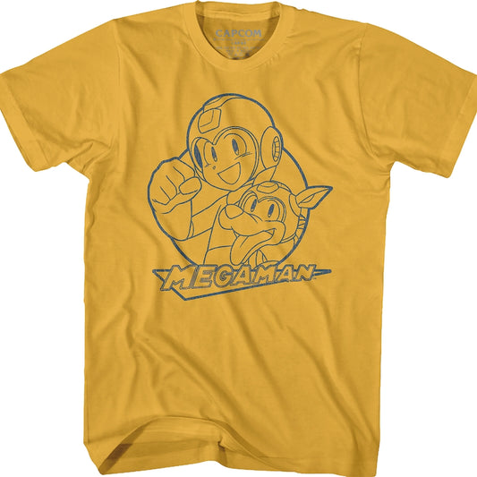 Sketch of Rush and Mega Man T-Shirt
