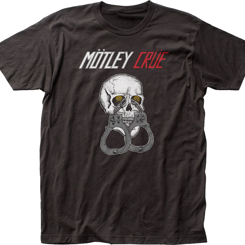 Black Skull And Handcuffs Motley Crue T-Shirt