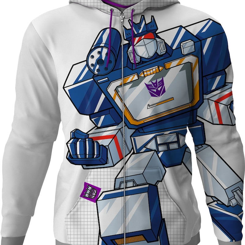 Soundwave Transformers Premium Zippered Hoodie