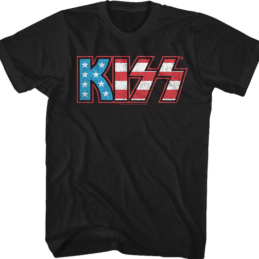 Stars And Stripes Logo KISS T-Shirt