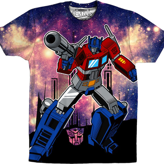 Sublimation Galaxy Optimus Prime Transformers Shirt