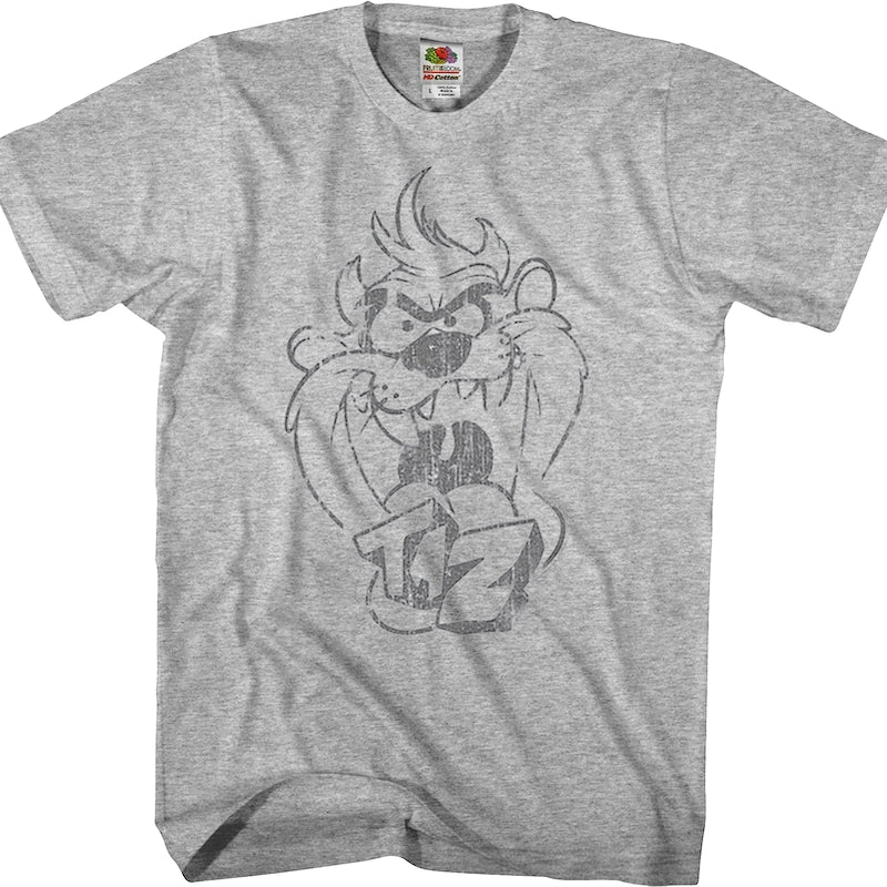 Taz Sketch Looney Tunes T-Shirt