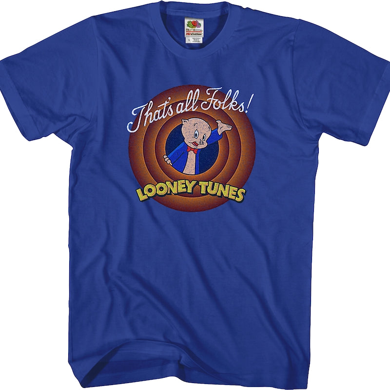 That's All Folks Porky Pig Looney Tunes T-Shirt