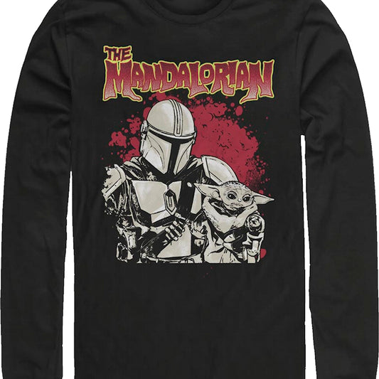 The Mandalorian Bounty Hunter And Child Star Wars Long Sleeve Shirt