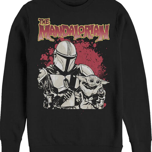 The Mandalorian Bounty Hunter And Child Star Wars Sweatshirt