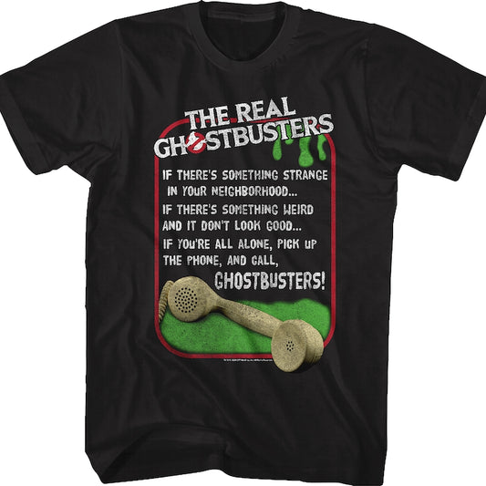 Theme Song Lyrics Real Ghostbusters T-Shirt